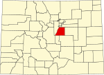 Map of Colorado highlighting Douglas County